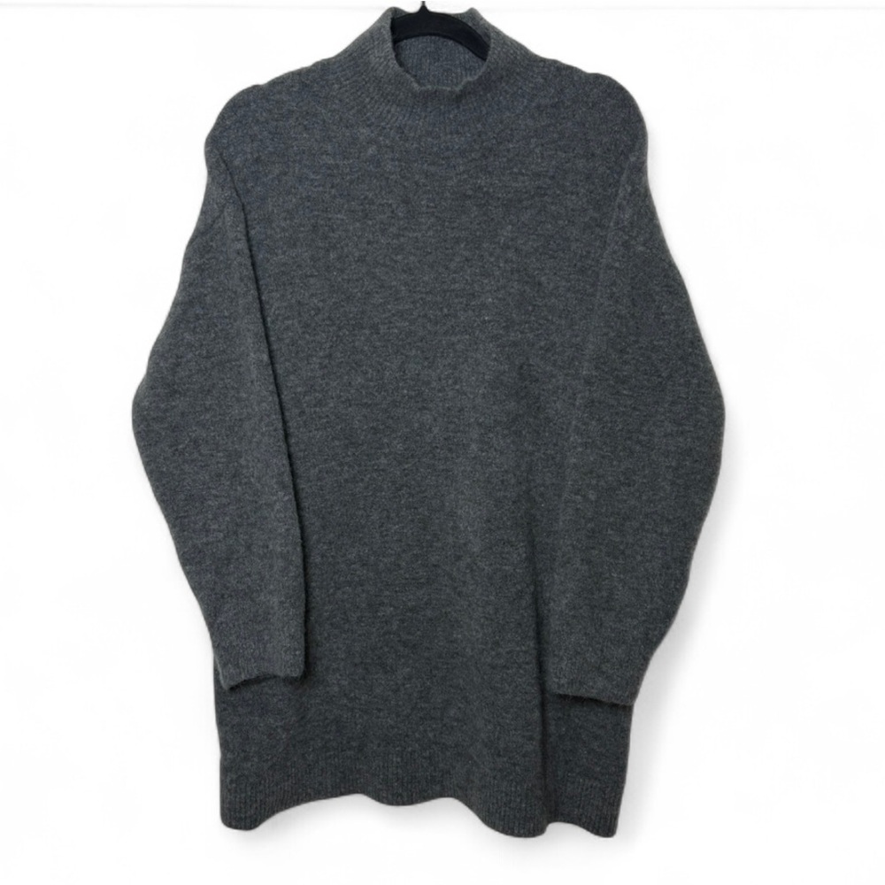 Zara Grey Turtleneck Sweater Size Large | Cozy Wool Blend Knit